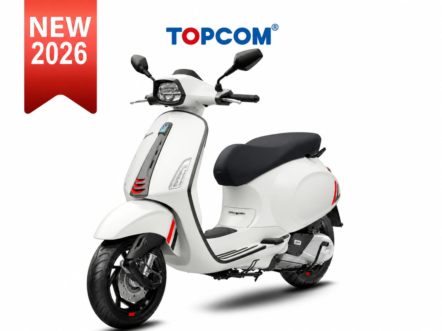 vespa_new_2026_topcom_front_white Vespa Sprint S 150cc White Innocente