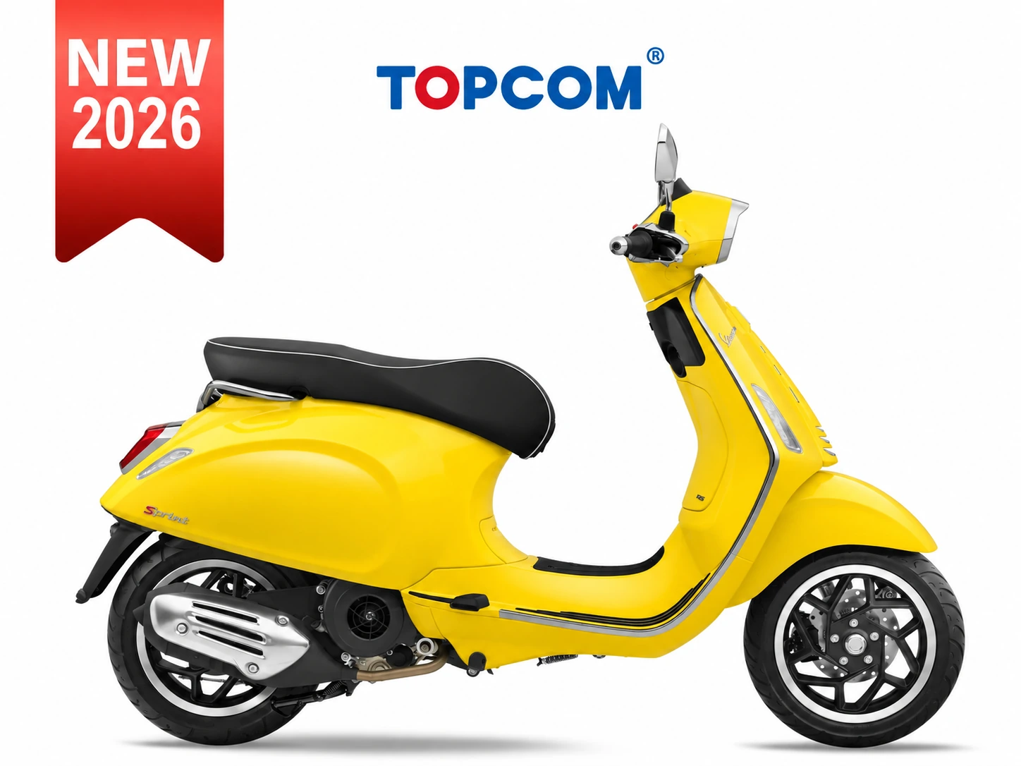 vespa sprint 125cc yellow curioso