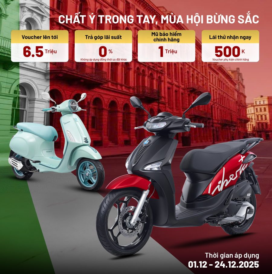 chuong trình uu dai vespa piaggio tháng 12