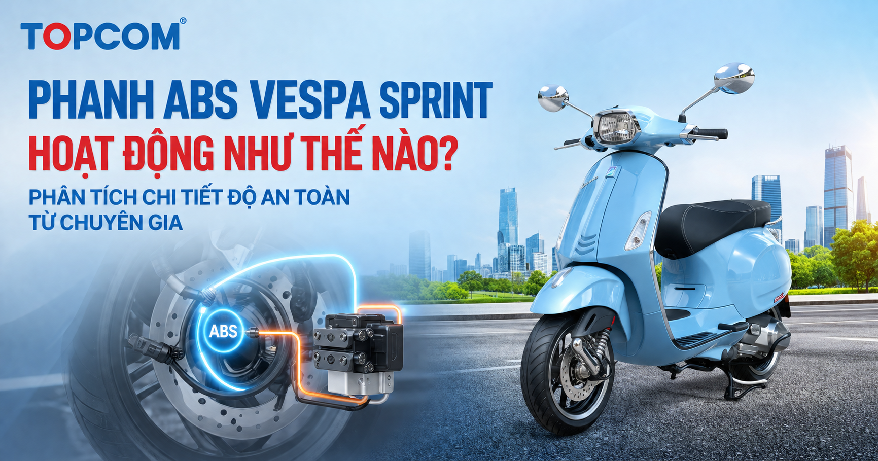 Phanh ABS Vespa Sprint hoạt động như thế nào? Phân tích chi tiết độ an toàn từ chuyên gia