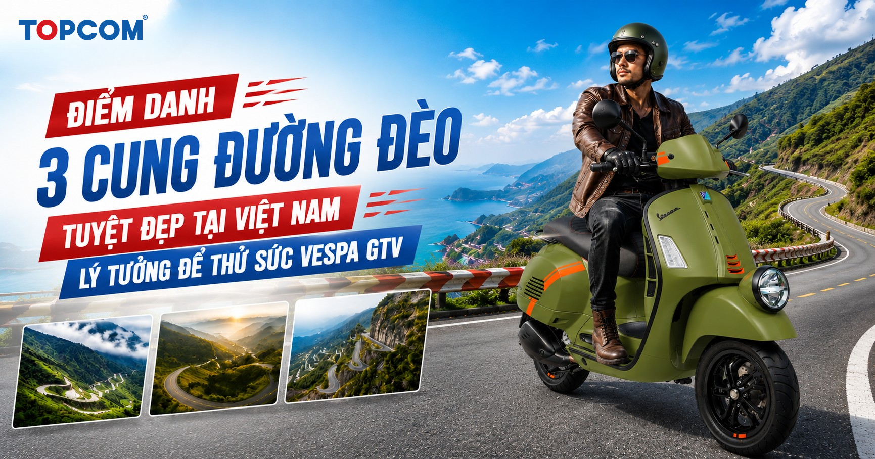 Điểm danh 3 cung đường đèo tuyệt đẹp tại Việt Nam lý tưởng để thử sức Vespa GTV