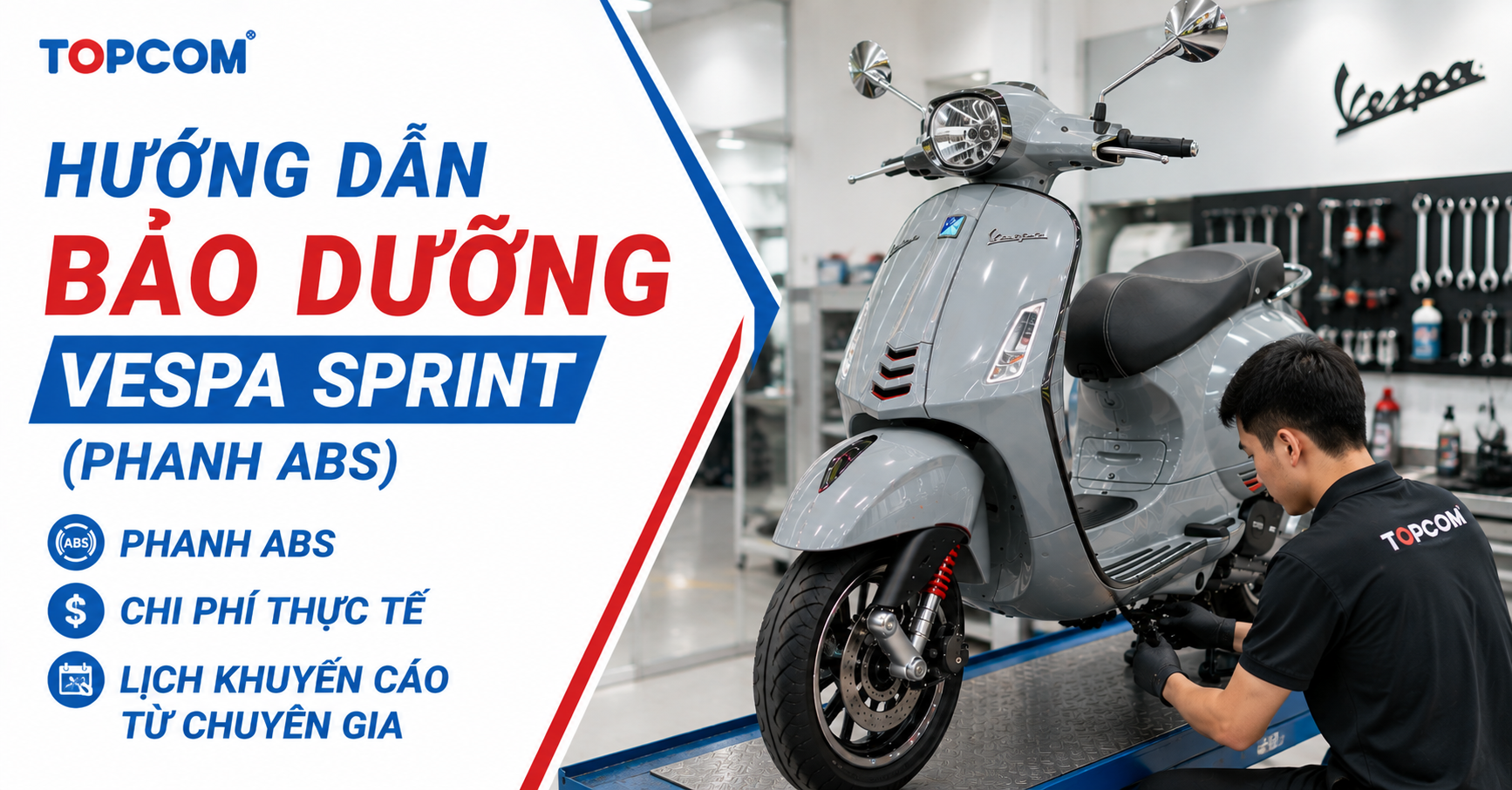 Hướng Dẫn Bảo Dưỡng Vespa Sprint Phanh ABS Chi Phí Thực Tế & Lịch Khuyến Cáo Từ Chuyên Gia