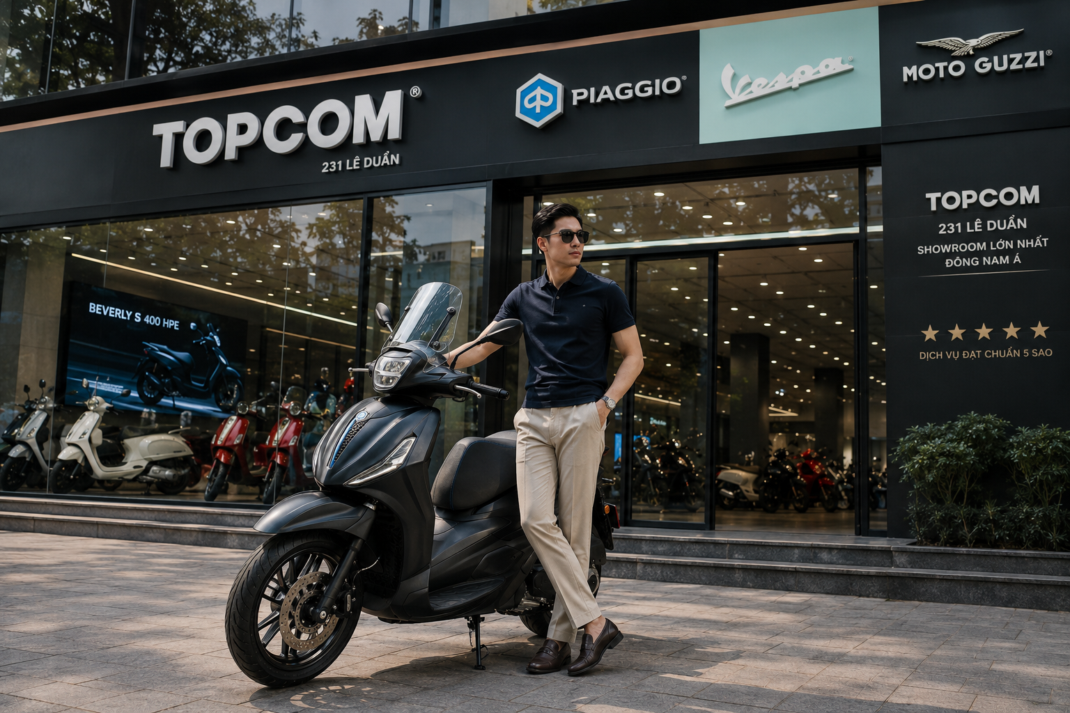 Piaggio Beverly S 400 HPE tại TopCom Lê Duẩn