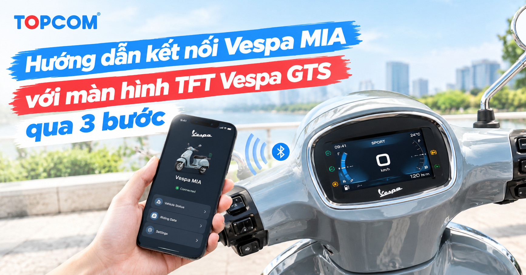 Hướng dẫn kết nối Vespa MIA với màn hình TFT Vespa GTS qua 3 bước