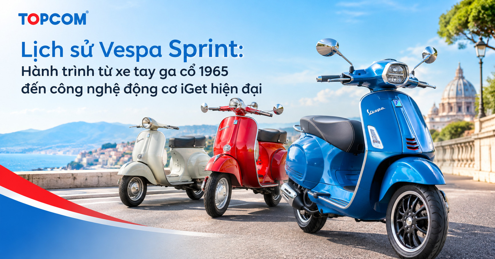 Lịch sử Vespa Sprint Hành trình từ xe tay ga cổ 1965 đến công nghệ động cơ iGet hiện đại