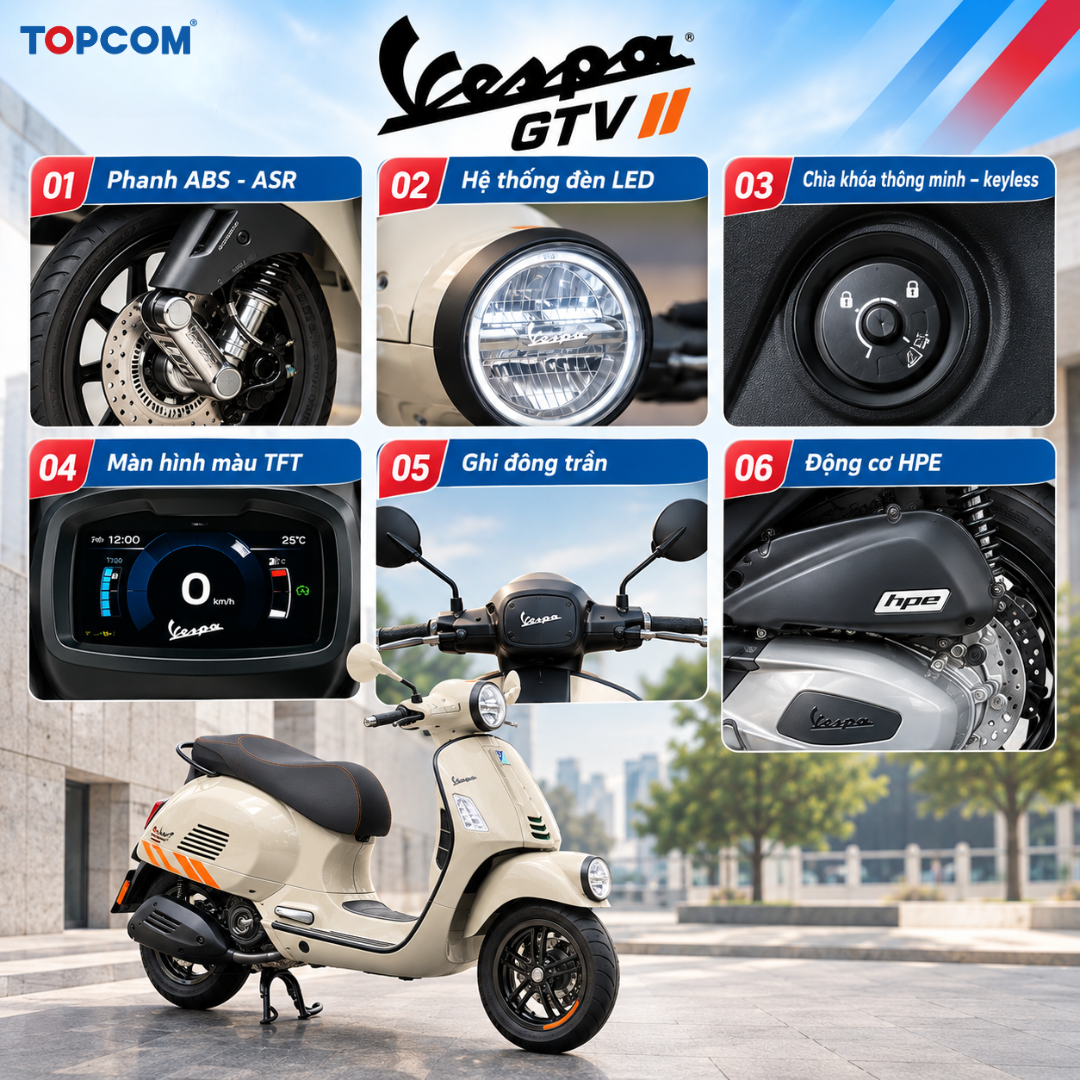 vespa gtv trang bị