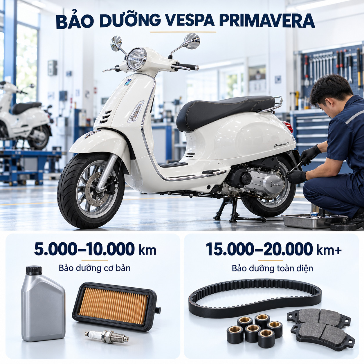 bảo dưỡng vespa primavera