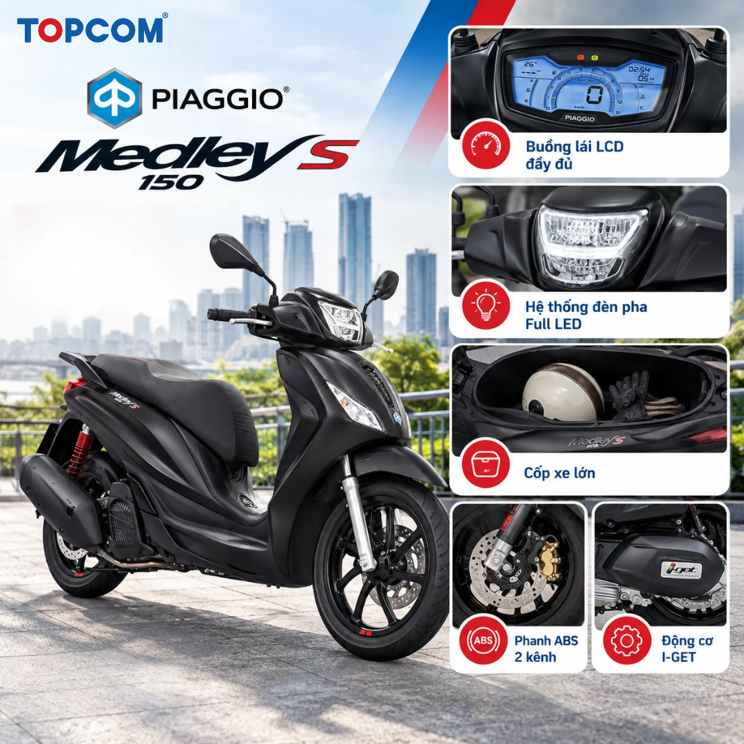 piaggio medley 150 s trang bị