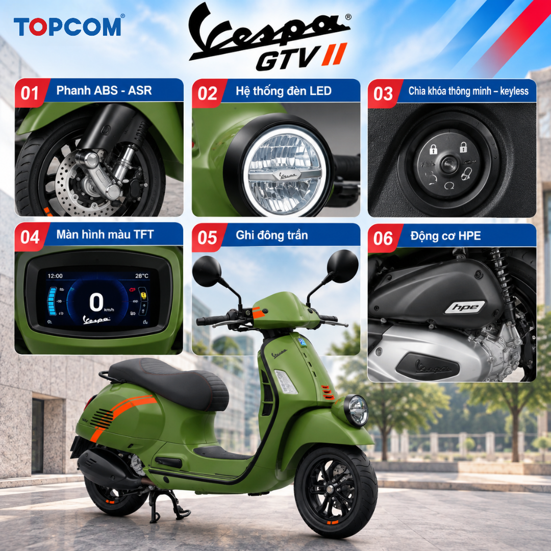 vespa gtv trang bị